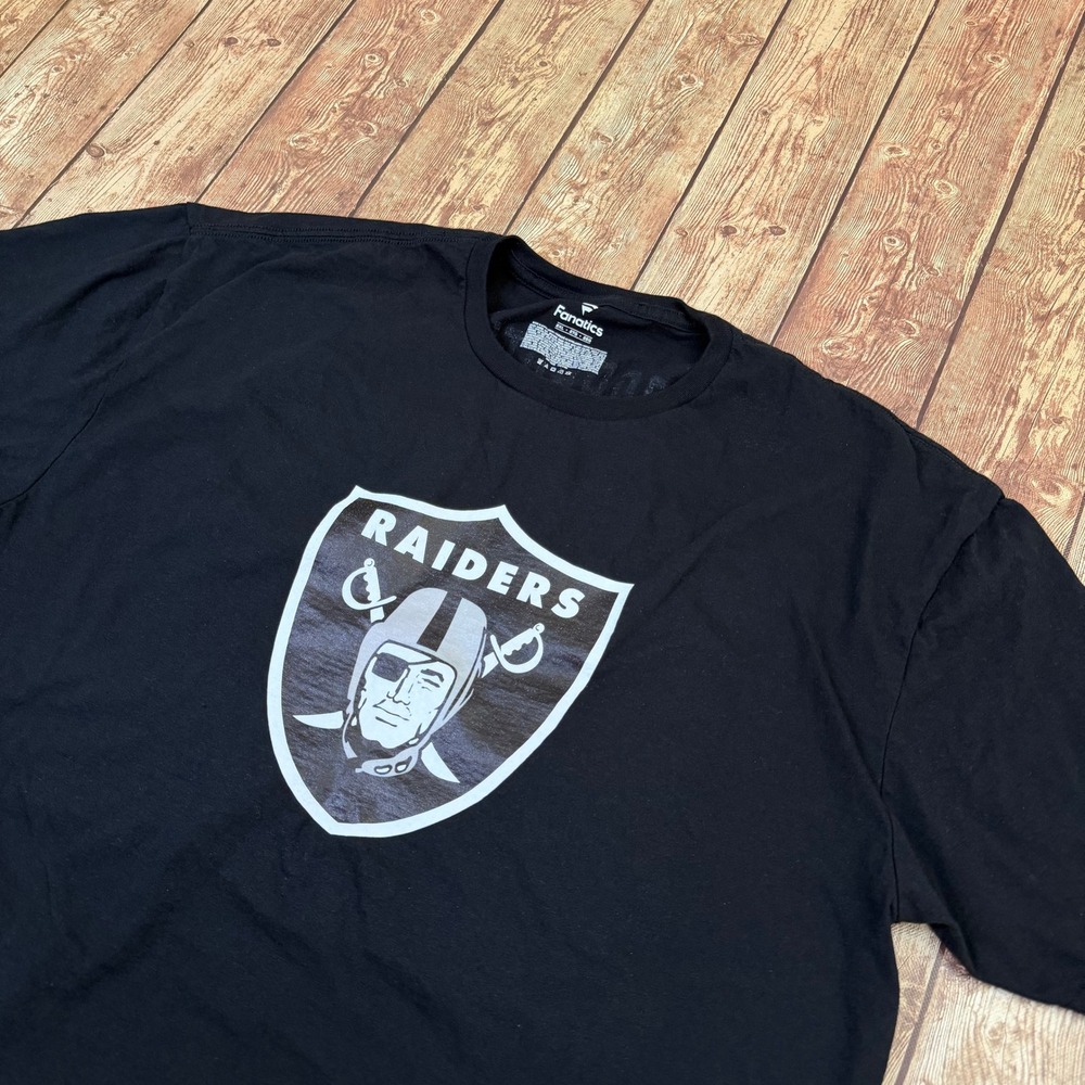 Fanatics NFL Raiders T Shirt Mens 2XL XXL Black Graphic Logo Tee